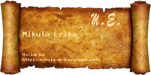Mikula Erika névjegykártya
